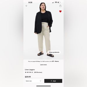 H&M linen jogger
